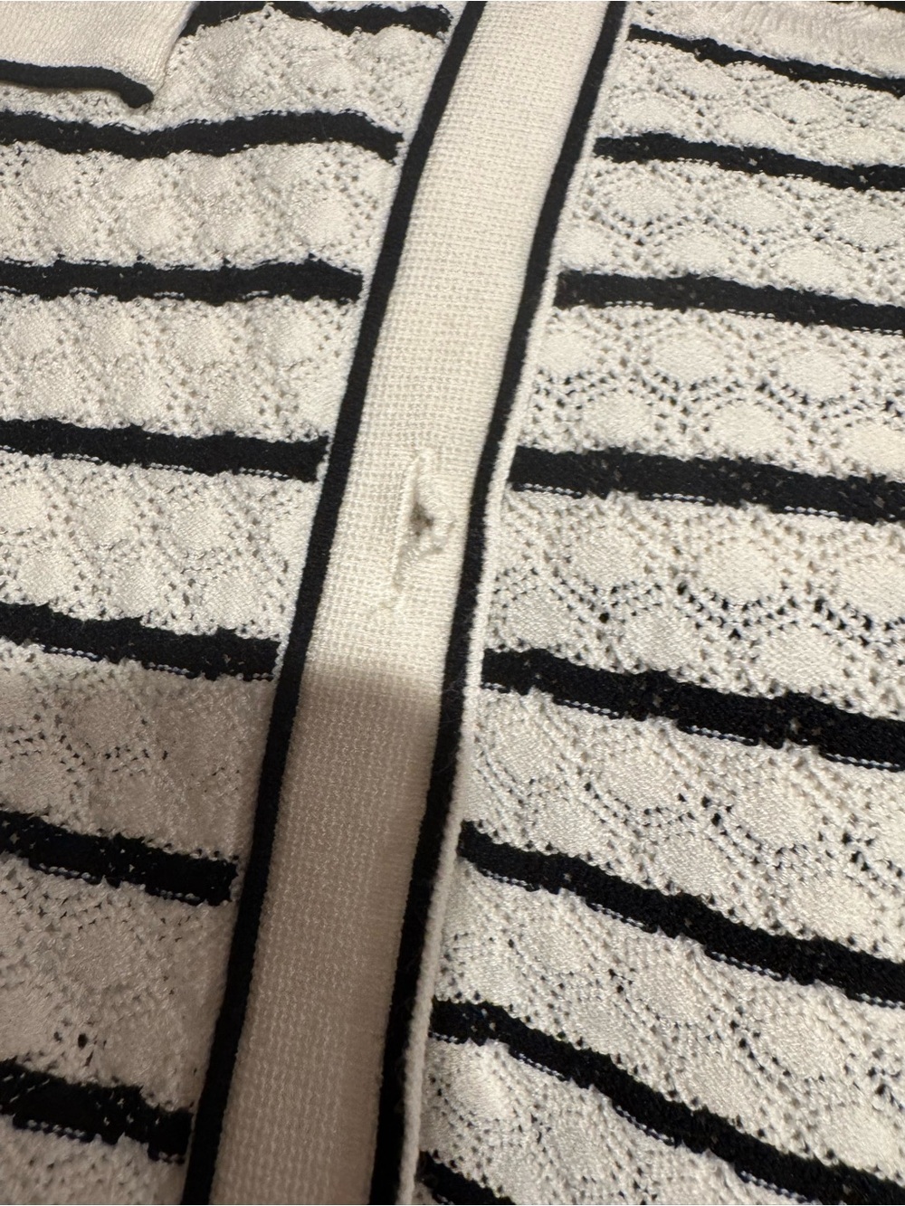 Ann Taylor Cream & Black Striped Knit Cardigan Sweater set - Picture 3 of 3